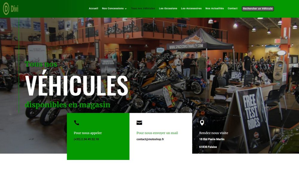 Site Vitrine Motoshop Site Juste Chic et Doré